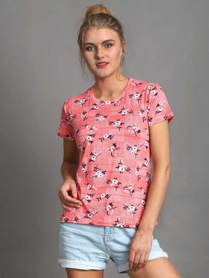 TANDUL  Printed Women Round Neck Multicolor T-Shirt