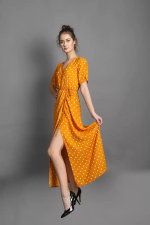 TANDUL  Women Maxi Yellow Dress