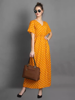 TANDUL  Women Maxi Yellow Dress