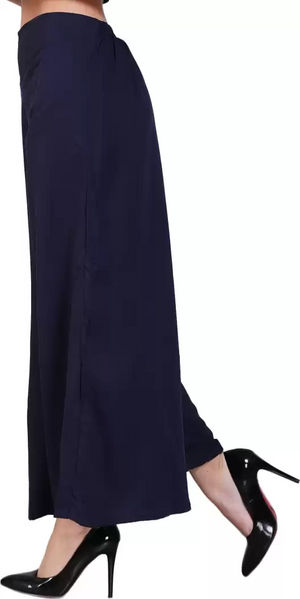TANDUL  Flared Women BLUE Crepe Trousers