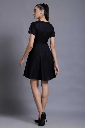TANDUL  Women A-line Black Dress