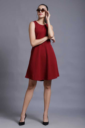 TANDUL  Women A-line Maroon Dress