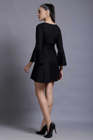TANDUL  Women A-line Black Dress