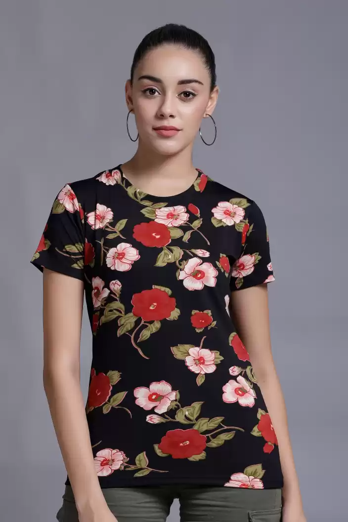 TANDUL  Casual Regular Sleeves Floral Print Women Multicolor Top