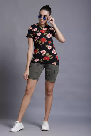 TANDUL  Casual Regular Sleeves Floral Print Women Multicolor Top