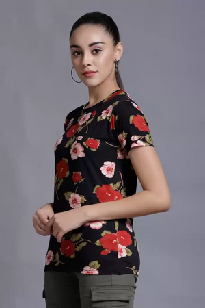 TANDUL  Casual Regular Sleeves Floral Print Women Multicolor Top