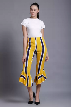 TANDUL  Regular Fit Women Multicolor Crepe Trousers