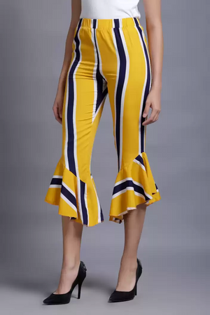 TANDUL  Regular Fit Women Multicolor Crepe Trousers