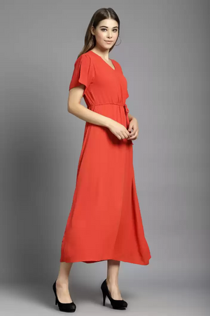 TANDUL  Women Layered Red Dress