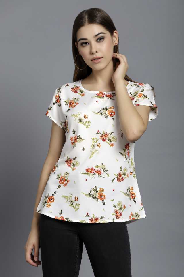 TANDUL  Casual Regular Sleeves Floral Print Women Multicolor Top