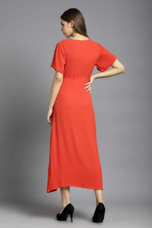 TANDUL  Women Wrap Red Dress