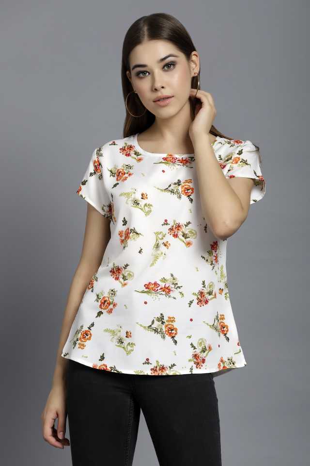 Casual Regular Sleeves Floral Print Women Multicolor Top