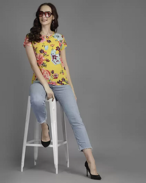 TANDUL  Casual Regular Sleeves Printed Women Multicolor Top