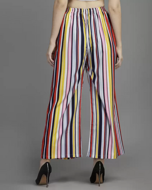 TANDUL  Regular Fit Women Multicolor Pure Crepe Trousers