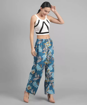 TANDUL  Regular Fit Women Multicolor Crepe Trousers