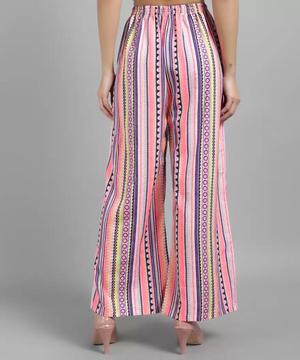 TANDUL  Regular Fit Women Multicolor Crepe Trousers
