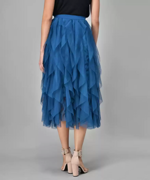 TANDUL  Women Solid A-line Blue Skirt