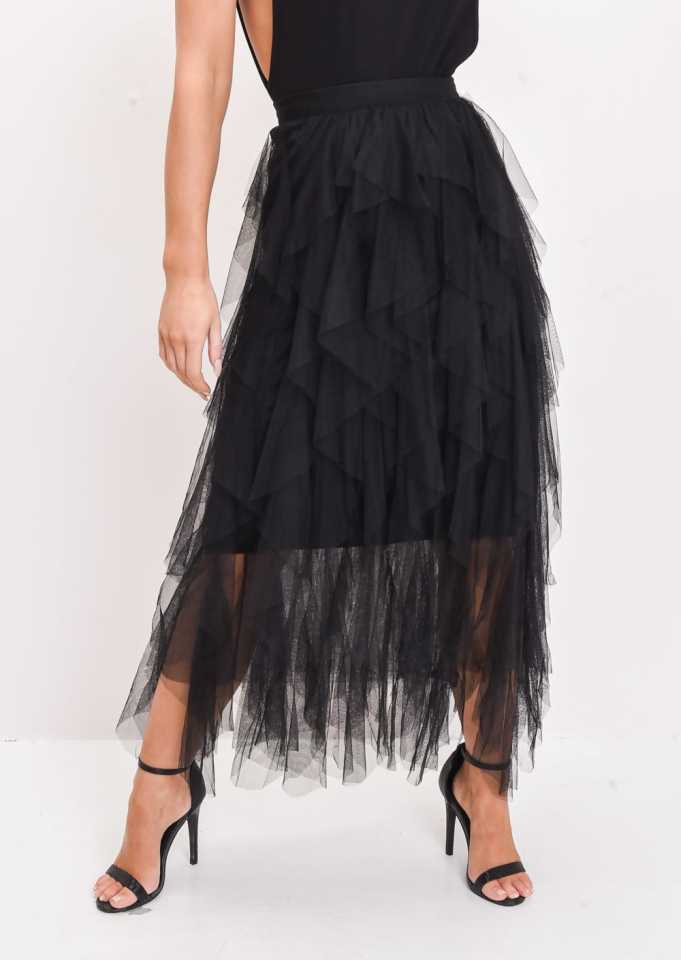 TANDUL  Women Solid A-line Black Skirt