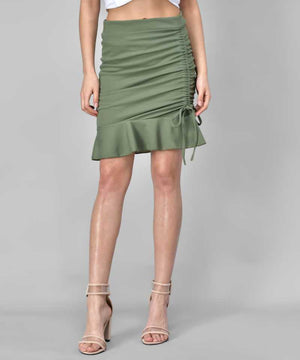 TANDUL  Women Solid Pencil Light Green Skirt