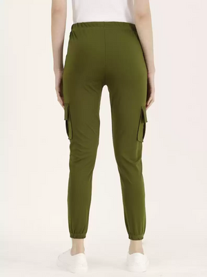 TANDUL  Regular Fit Women Green Lycra Blend Trousers