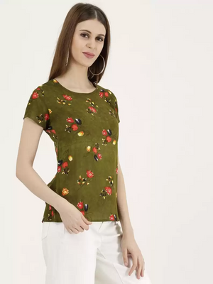 TANDUL  Casual Regular Sleeves Printed Women Multicolor Top