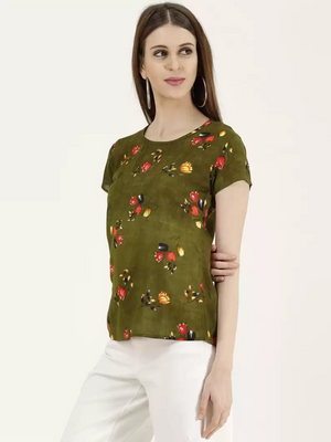 TANDUL  Casual Regular Sleeves Printed Women Multicolor Top