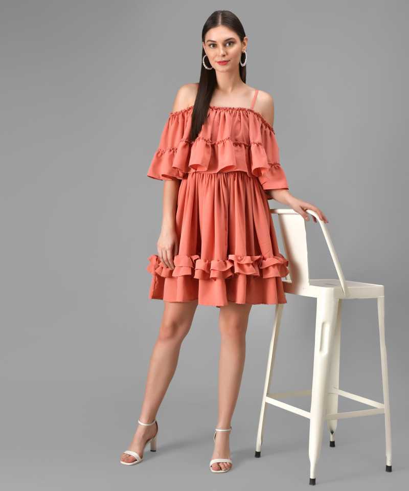 TANDUL  Women Layered Pink Dress