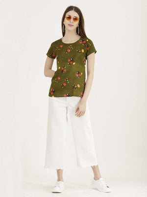 Casual Regular Sleeves Printed Women Multicolor Top