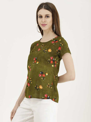 Casual Regular Sleeves Printed Women Multicolor Top