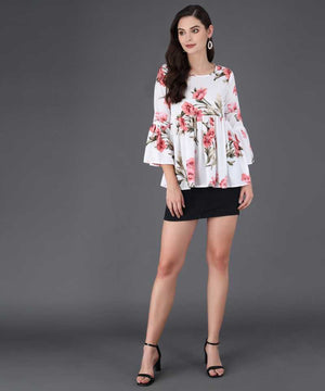 Casual Regular Sleeves Printed Women Multicolor Top