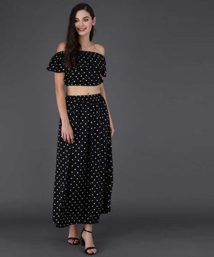Women Two Piece Dress Black Dress