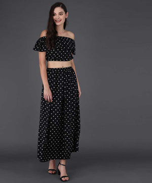 TANDUL  Women Two Piece Dress Black Dress