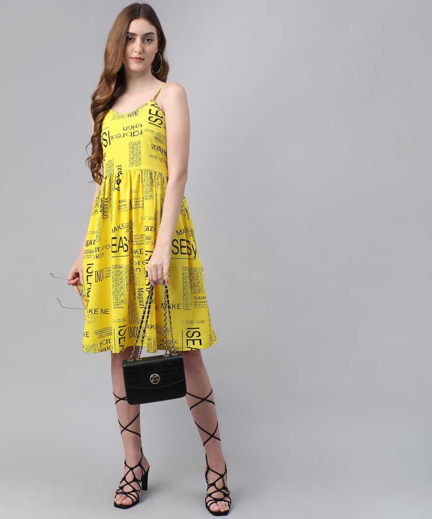 Women Fit and Flare Multicolor Dress