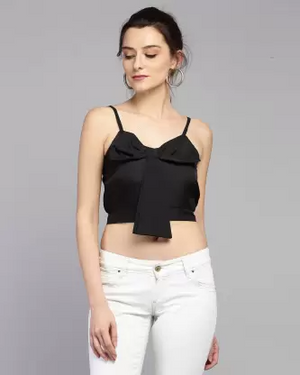 Casual Solid Women Black Top