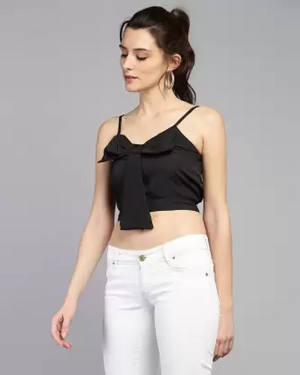 Casual Solid Women Black Top