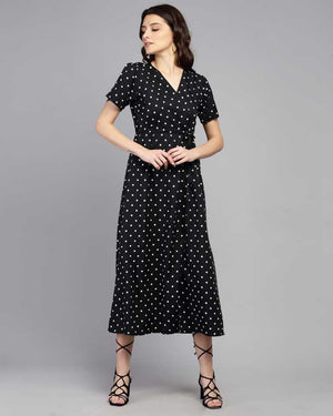 TANDUL  Women Maxi Black Dress