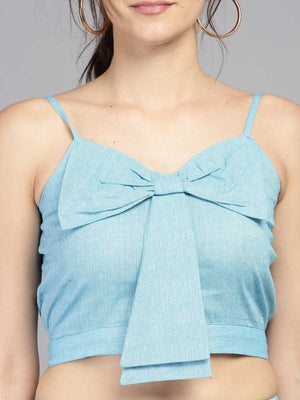 Women Two Piece Dress Blue Dress