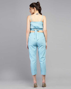 Women Two Piece Dress Blue Dress