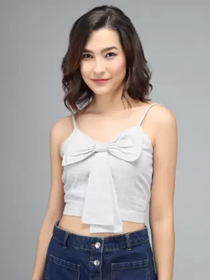 Casual Solid Women Grey Top