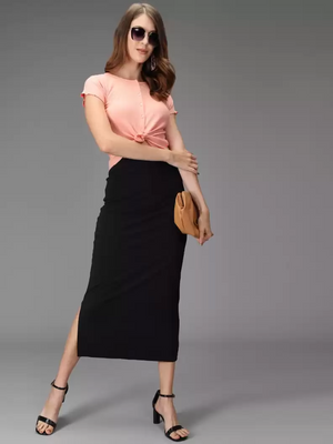 TANDUL  Casual Regular Sleeves Solid Women Pink Top