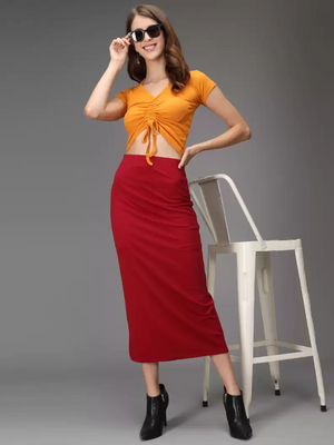 TANDUL  Casual Regular Sleeves Solid Women Yellow Top