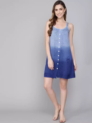 TANDUL  Women A-line Blue Dress