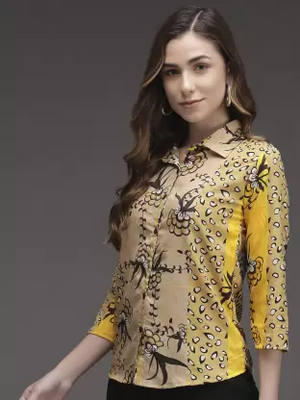Women Printed Casual Multicolor Shirt