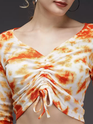 TANDUL  Casual Regular Sleeves Dyed Women Multicolor Top