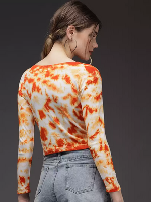 TANDUL  Casual Regular Sleeves Dyed Women Multicolor Top