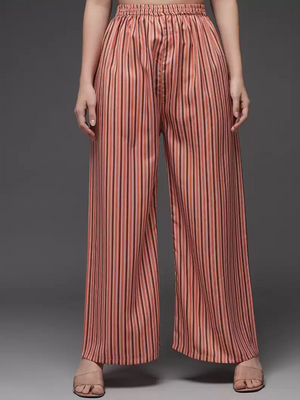 TANDUL  Regular Fit Women Orange Georgette Trousers