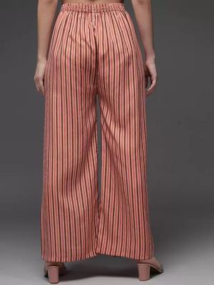 TANDUL  Regular Fit Women Orange Georgette Trousers