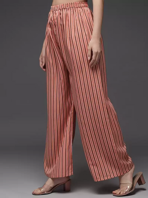 TANDUL  Regular Fit Women Orange Georgette Trousers