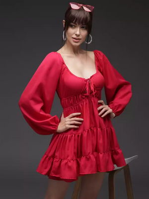 TANDUL  Women Fit and Flare Pink Dress