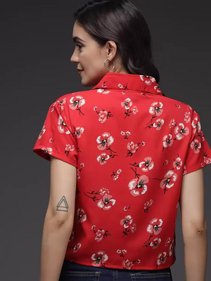 TANDUL  Women Regular Fit Printed Button Down Collar Formal Shirt